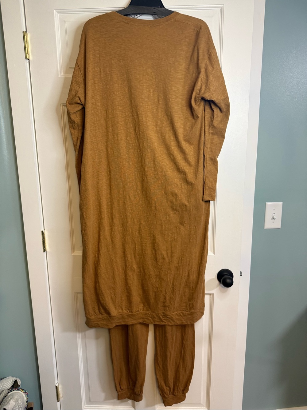 Soft Knit Brown Jumpsuit with Drawstring Waist - Picture 2 of 4